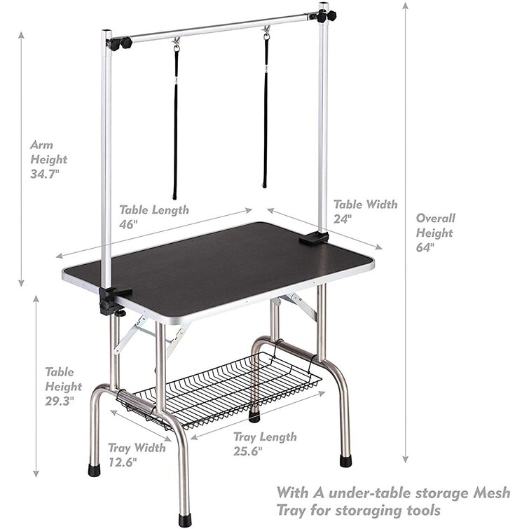 Height adjustable 2024 portable grooming table